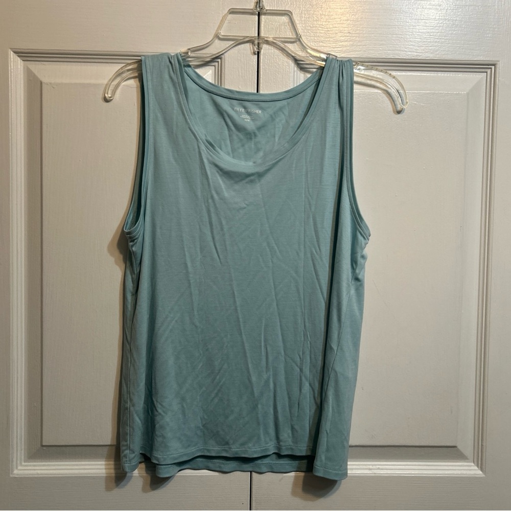 7/10/26 Eileen Fisher Tencel Sleeveless Top Size M Medium Light Blue Shade